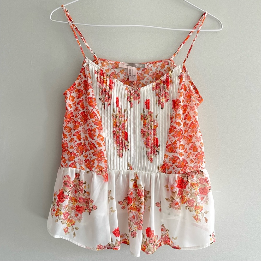 Forever 21 floral peplum tank top
